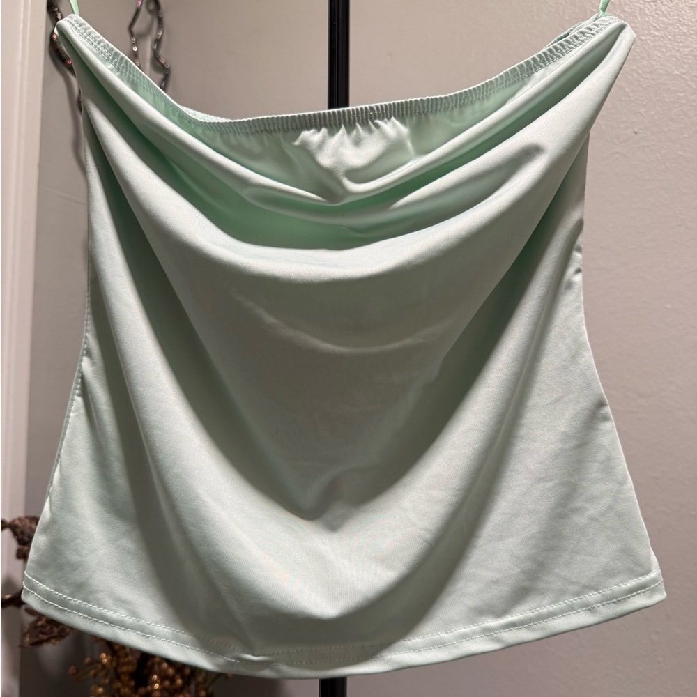 Mint Green Strapless Crop Top Women's Size M